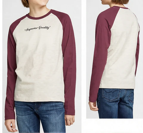 Molde Digital Remera Raglan / Ranglan Niños , Talles 2 Al 16