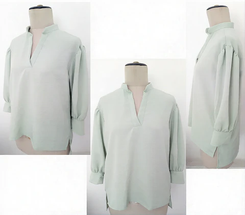 Molde Digital Blusa Copa Y Puño Fruncido, Talles S Al Xxl