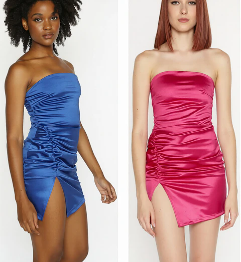 Molde Digital Vestido Strapless con tajo Inferior, Talles S Al Xxl