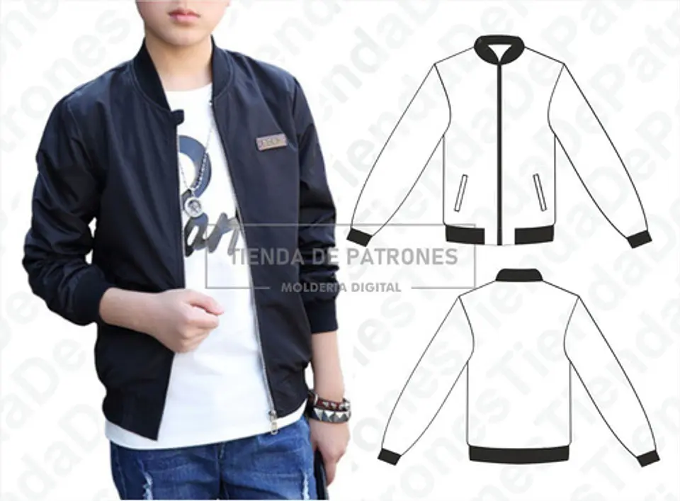 Moldes Patrones Campera Bomber Niños Talles 4/6/8/10/12/14 1