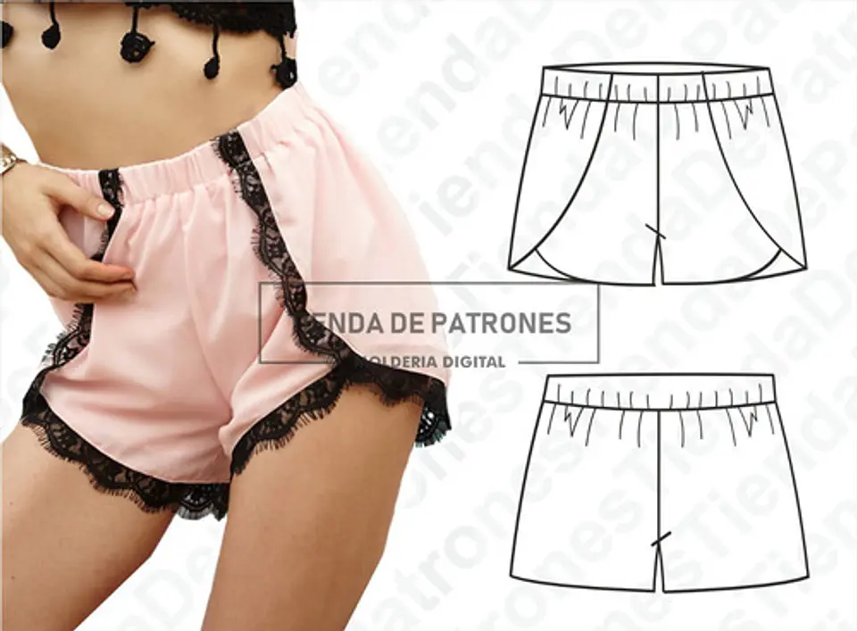 Moldes Patrones Imprimible Short Verano Mujer Talles 36 A 46 1