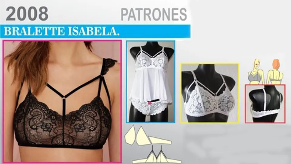 Patrones Moldes Corpiño Bralette Imprimible 6talles Lenceria 2