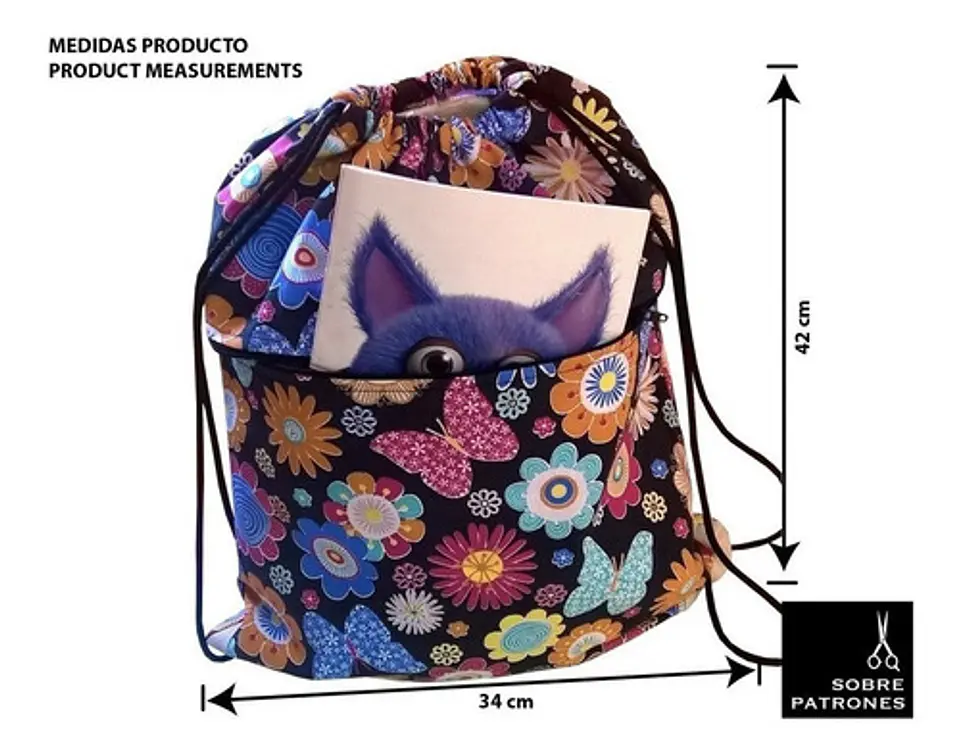 Molde De Costura, Patron Bolso Marinero - Mochila Imprimible 5
