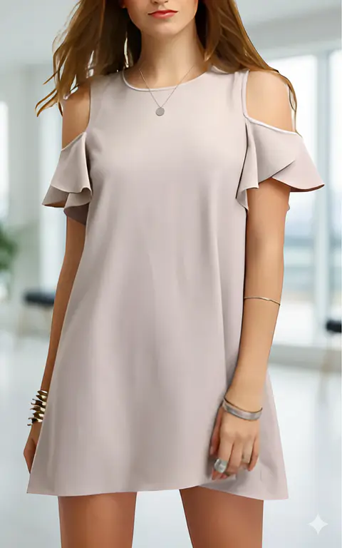 Molde Digital Vestido Manga Volado, Pack Talles S Al Xxl