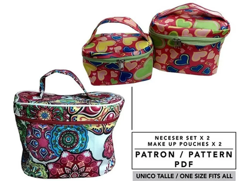 Molde De Costura, Patron Neceser X 2, Porta Cosméticos, Pdf 3