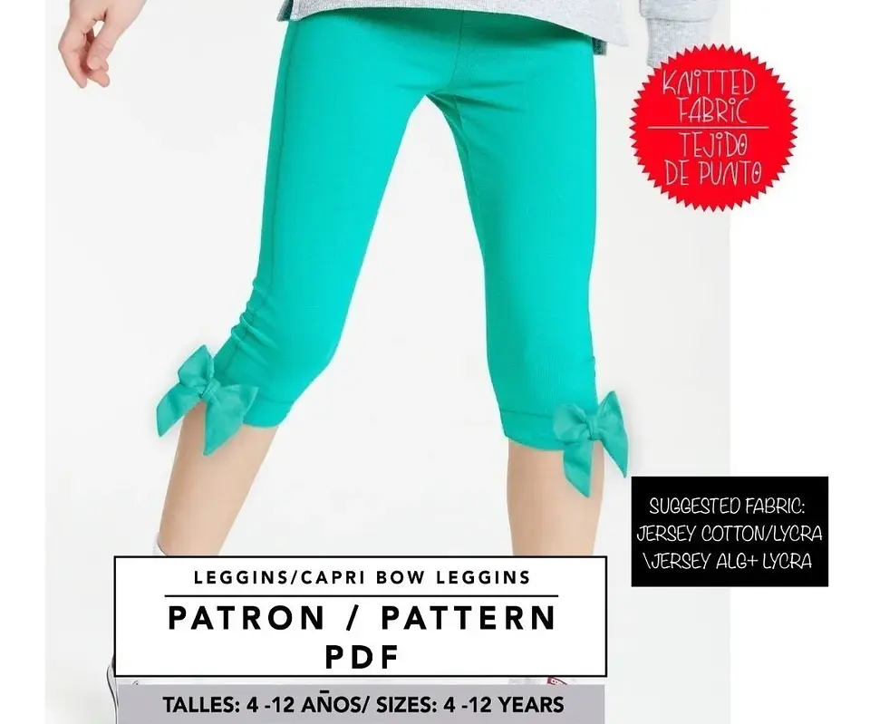 Molde De Costura, Patron Leggings Nena, Imprimible 2