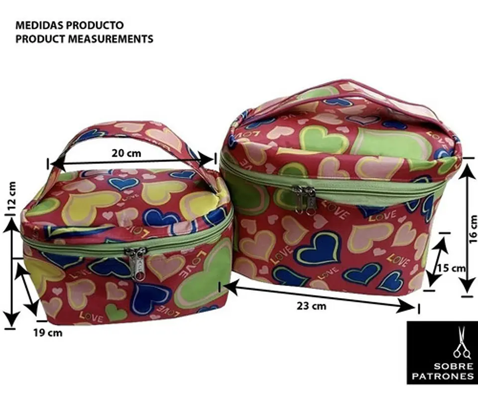Molde De Costura, Patron Neceser X 2, Porta Cosméticos, Pdf 5