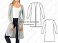 Moldes Patrones Capa Saco Largo Mujer Talles S-m-l-xl-2xl - Miniatura 1