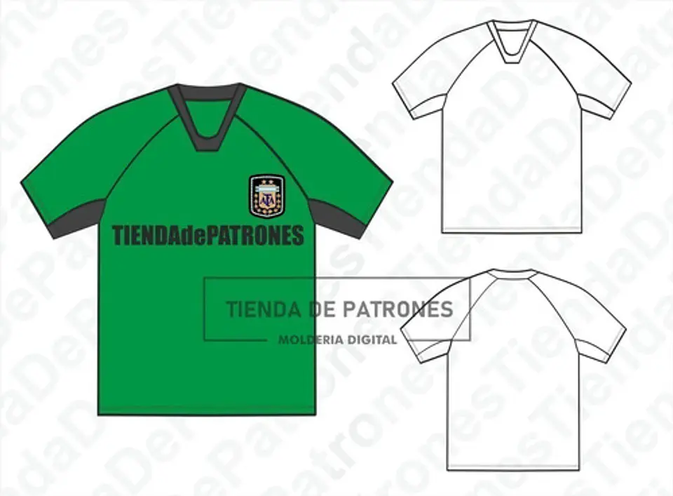 Moldes Patrones Remera Camiseta Futbol Hombre Talle S Al 2xl 1