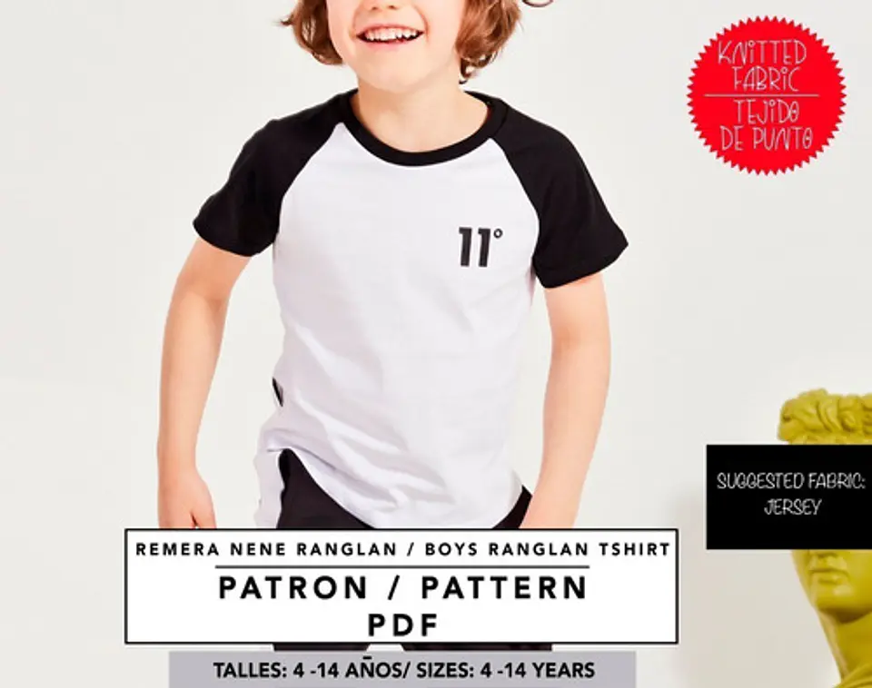 Molde De Costura, Patron Polera Ranglan Mc Nene, Imprimible 1