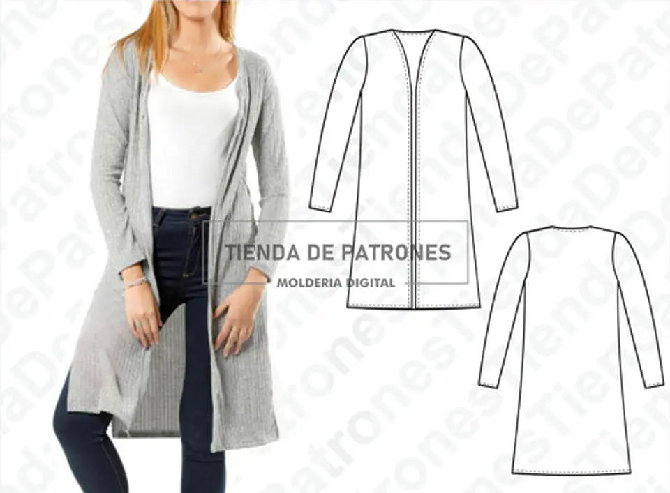 Moldes Patrones Abrigo Capa Larga Mujer Talles S-m-l-xl-2xl 1