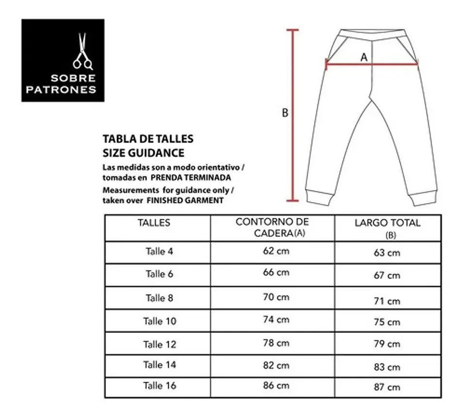 Molde De Costura, Patron Buzo Jogger Escolar Niños, Imprimible 3
