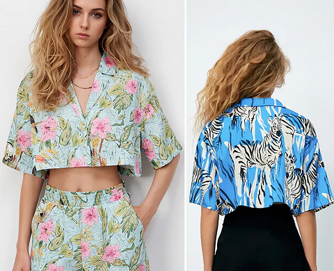 Molde Digital Blusa Camisera Cropped Oversize, Pack Talles S Al Xxl
