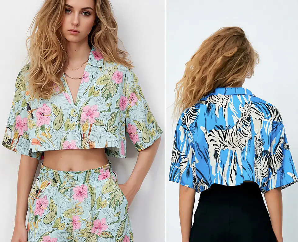 Molde Digital Blusa Camisera Cropped Oversize, Pack Talles S Al Xxl 2