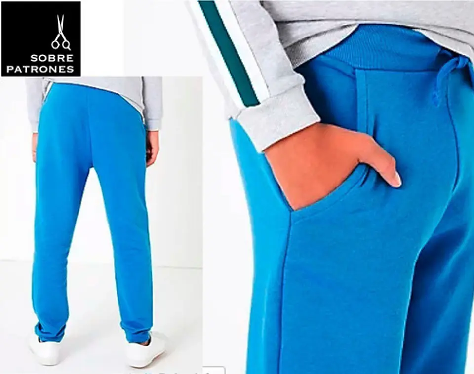 Molde De Costura, Patron Buzo Jogger Escolar Niños, Imprimible 5