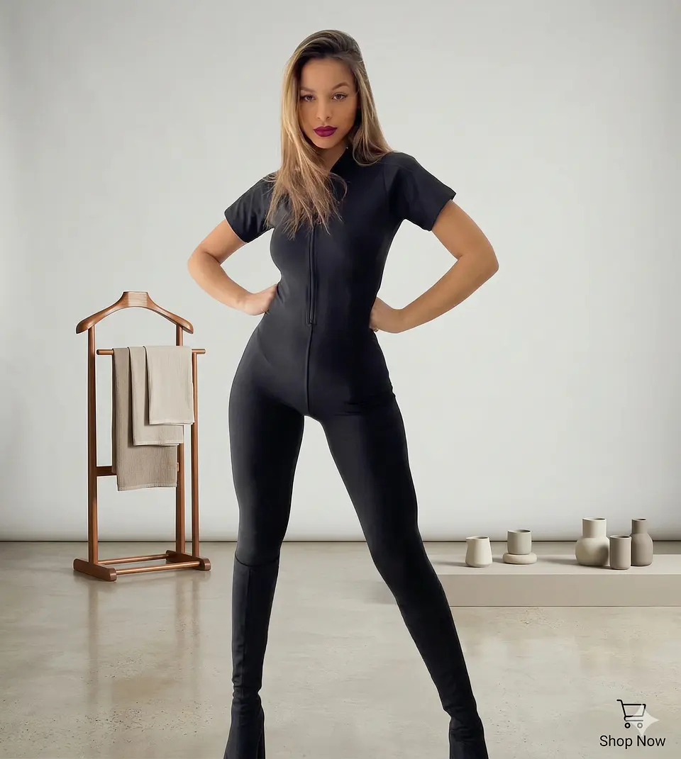 Molde Digital Catsuit Manga Corta Cuello Alto, Pack 5 Talles 2