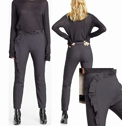 Molde Digital Pantalon Volado Vertical, Pack Talles S Al Xxl