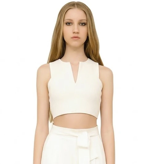 Molde Digital Crop Top Co cinta Gross En Espalda, Talles S Al Xxl