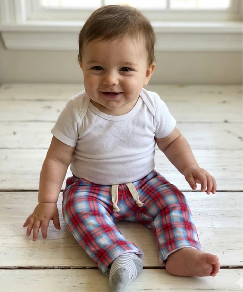 Molde Digital Pantalon Pijama Bebe Con bolsillo, Talles 1 Al 5