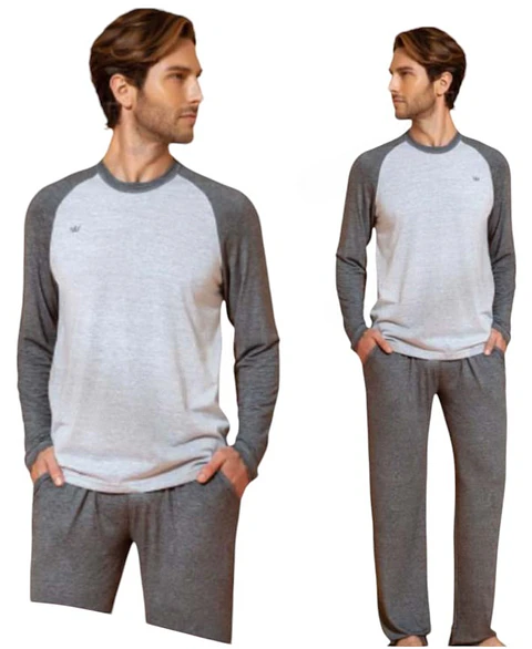 Molde Patron Pijama Invierno Hombre Manga Larga Raglan 