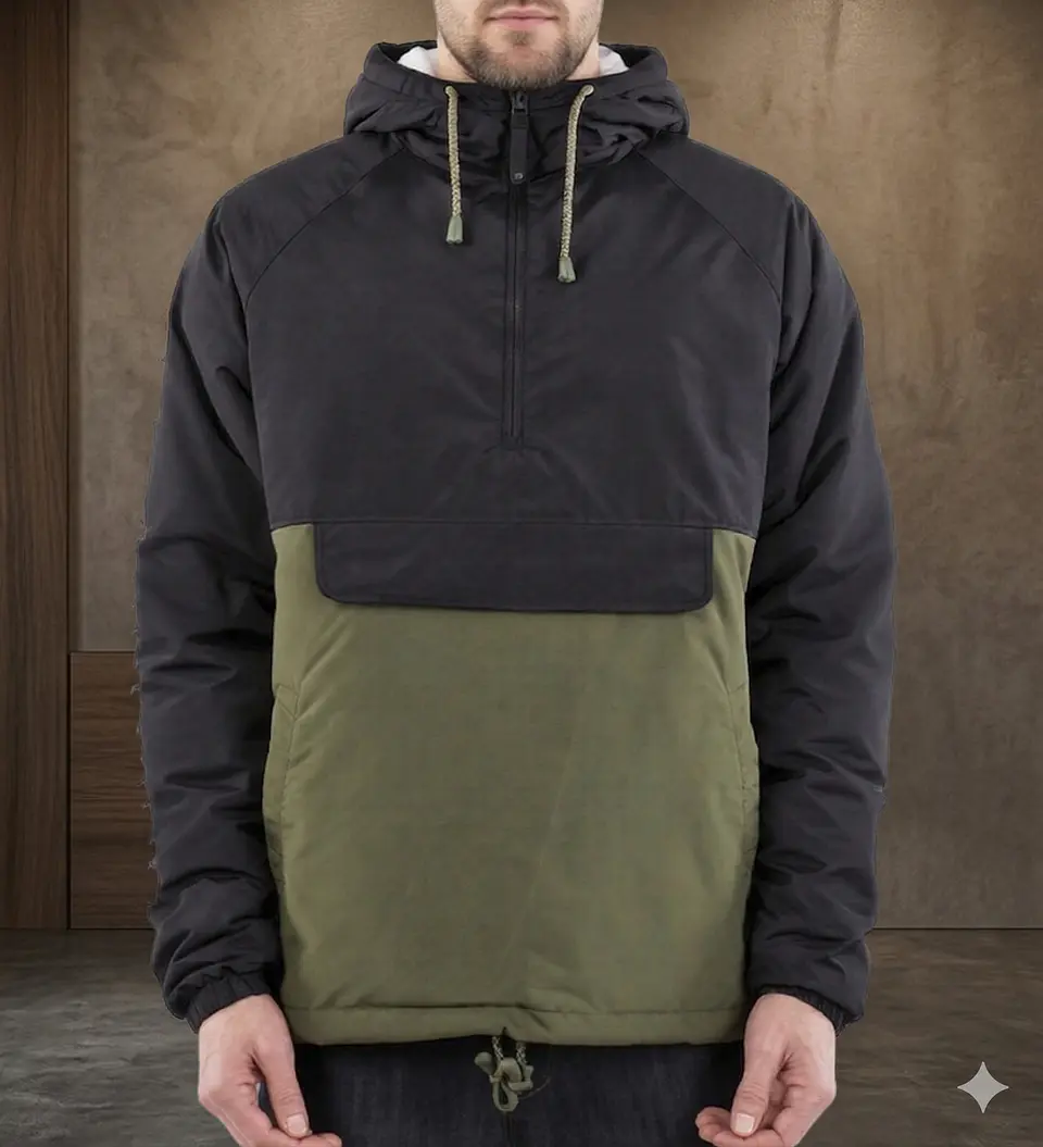 Molde Digital Polerón Cortaviento Con recorte Ranglan,talles 3xl A 7xl 2