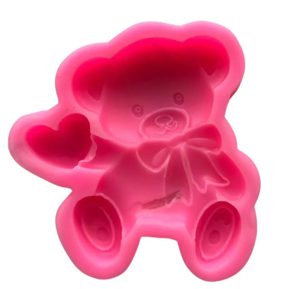 Molde de Silicona Osito con Corazón para Resina 1