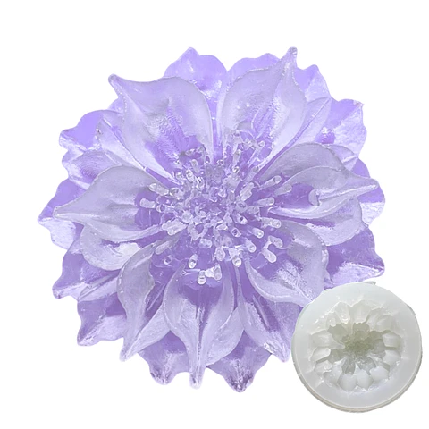 Molde de Silicona Flor Dalia 6 cm para Resina y Manualidades