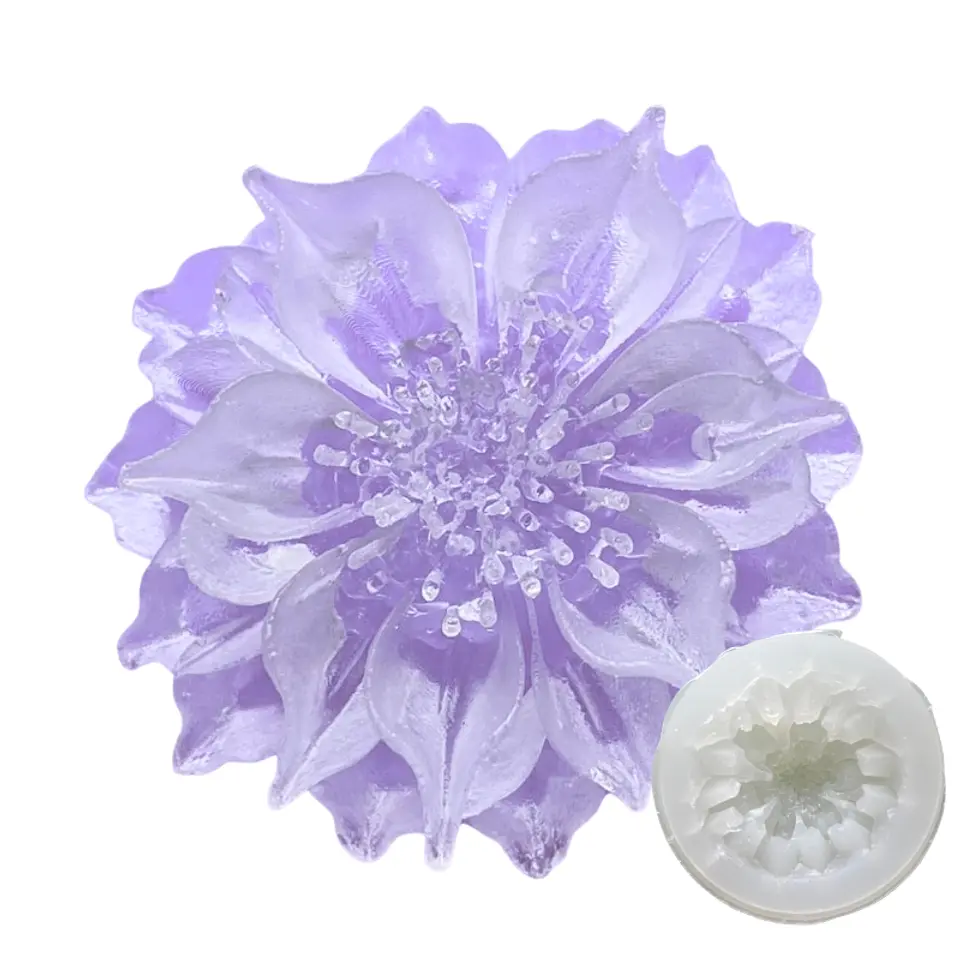 Molde de Silicona Flor Dalia 6 cm para Resina y Manualidades 1