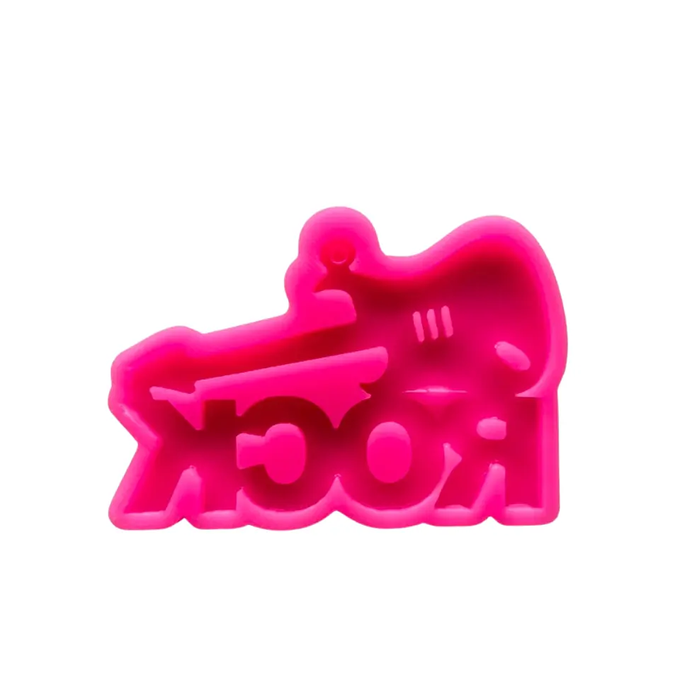 Molde de Silicona Rock con Guitarra para Llavero en Resina 7,1 cm 1