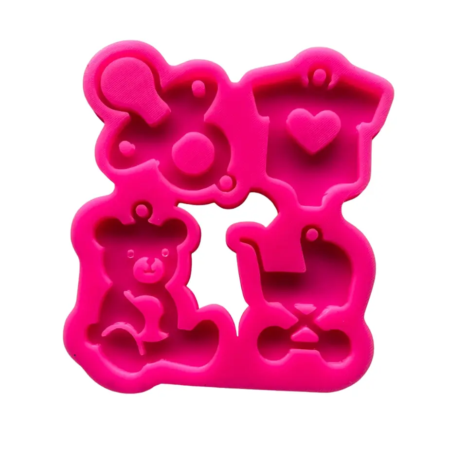 Set de Moldes de Silicona Bebé para Resina | Chupete, Body, Osito y Coche de Bebé Baby Shower 1
