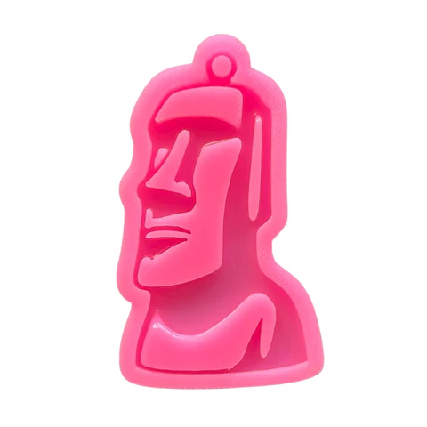 Molde de Silicona Moái de Rapa Nui para Llavero en Resina 6,2 cm