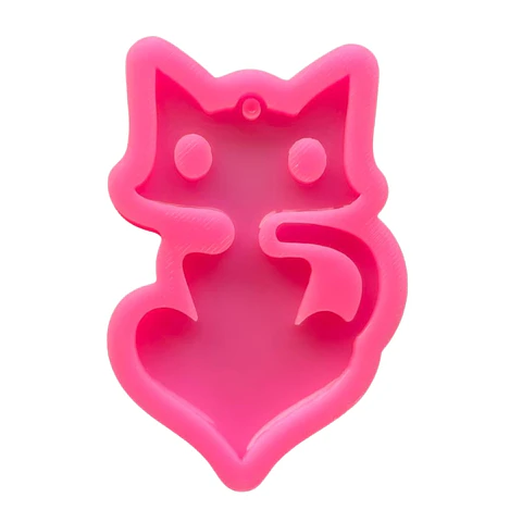 Molde de Silicona Gato Corazón para Llavero en Resina 6,8 cm