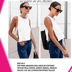 Molde Digital Top Para Anudar Costado, Pack Talles S Al Xxl