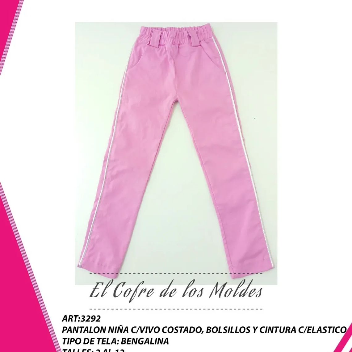 Molde Digital Pantalon Para Bengalina Niña, Talles 2 Al 12 1
