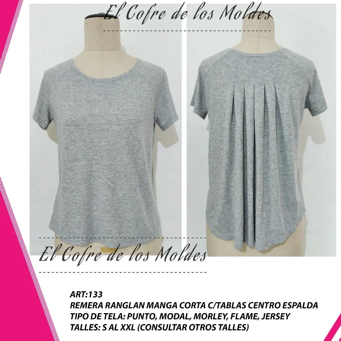 Molde Digital Remera Ranglan Mujer Tablas Esp,talles S A Xxl 1