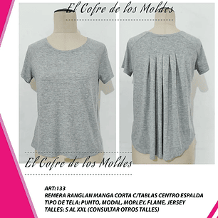 Molde Digital Remera Ranglan Mujer Tablas Esp,talles S A Xxl