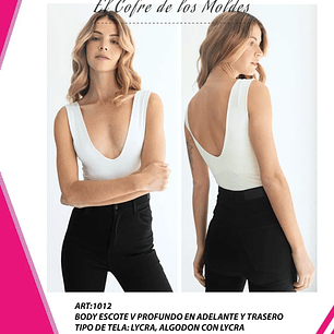 Molde Digital Malla Body Escote V, Pack Talles S Al Xxl