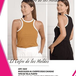 Molde Digital Musculosa Sisa Delantera Cavada, talles S A Xxl