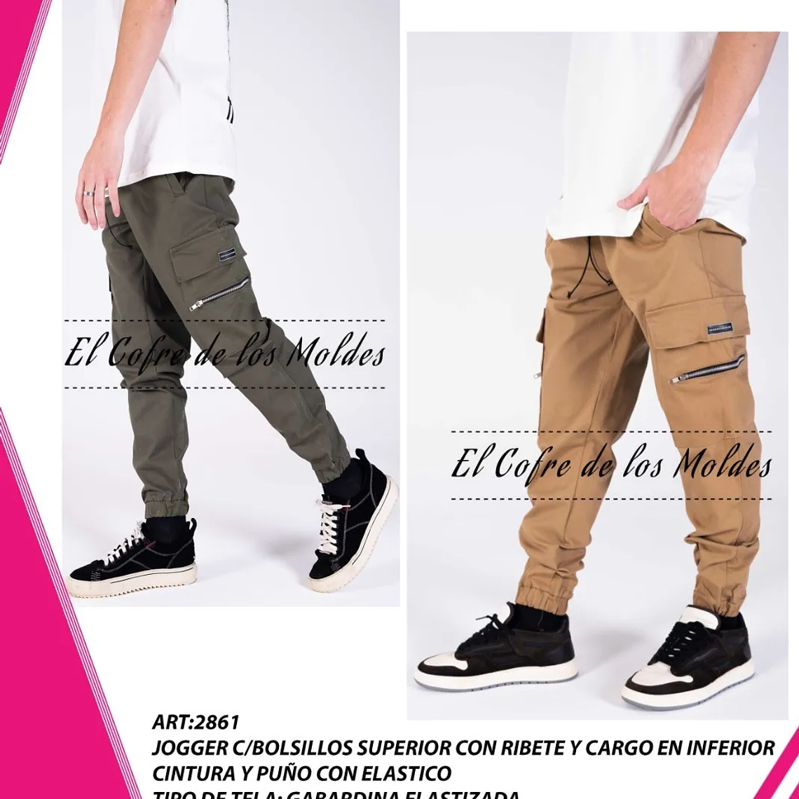 Molde Digital Jogger Bolsillos Cargo Inf, Talles S Al Xxl 1