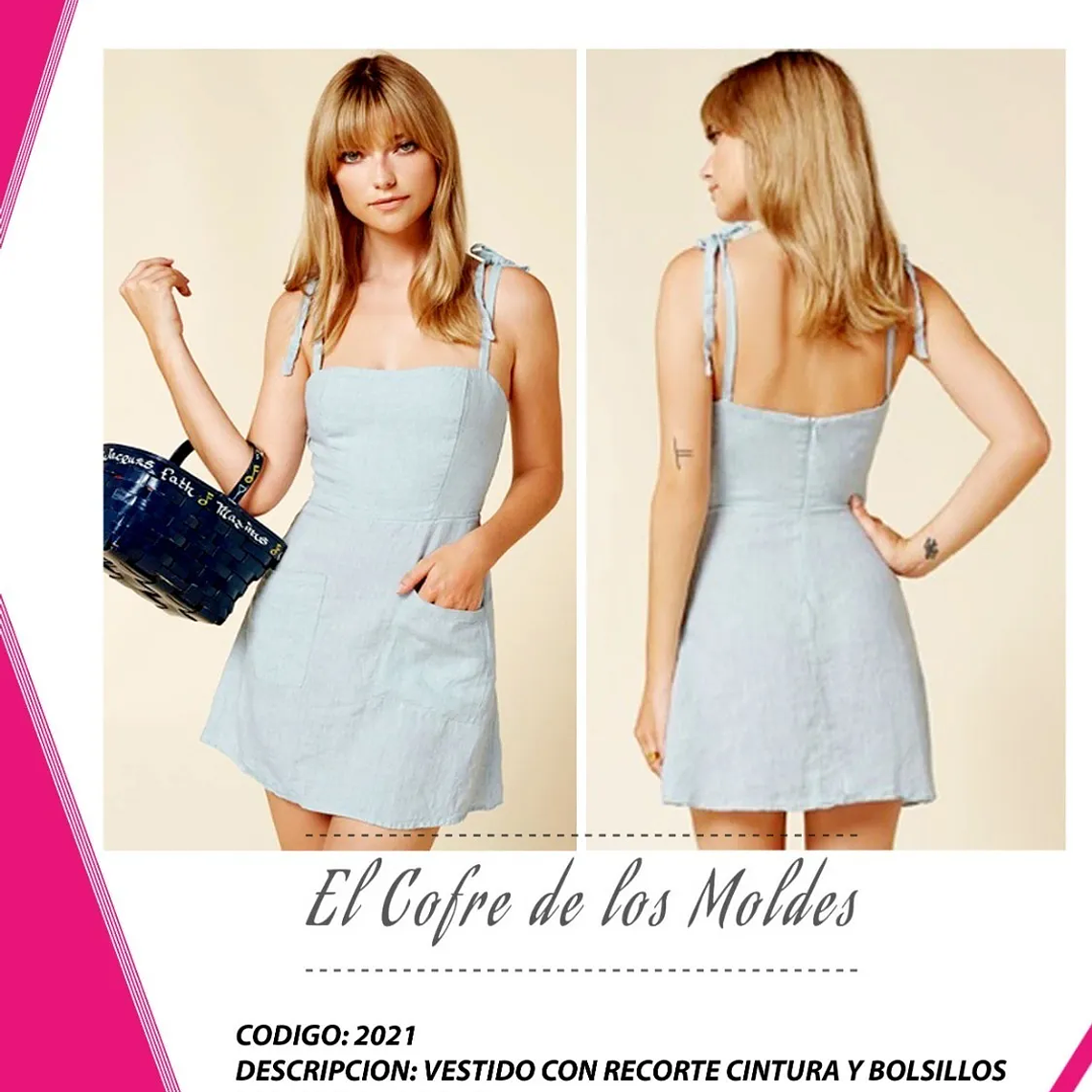 Molde Digital Vestido Evase+bolsillos, Pack Talles 3xl A 7xl 1