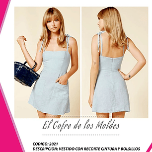 Molde Digital Vestido Evase+bolsillos, Pack Talles 3xl A 7xl