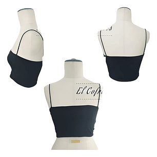 Molde Digital Top Pupera Escote Horizontal, Talles S Al Xxl