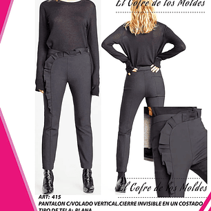 Molde Digital Pantalon Volado Vertical, Pack Talles S Al Xxl