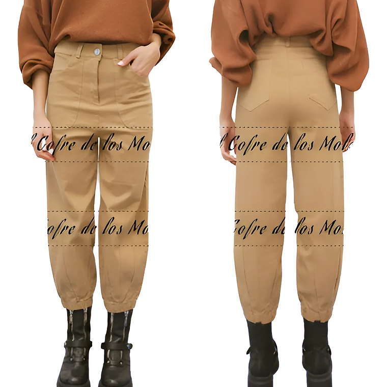 Molde Digital Pantalon Babucha Con Alforzas, Talles S Al Xxl 1