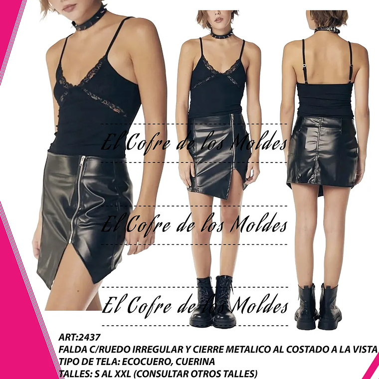 Molde Digital Falda Ruedo Irregular C/cierre, Talles S A Xxl 1