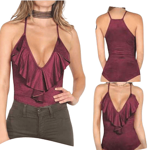 Molde Patron Body Bretel fino y cuello volado S al XXL