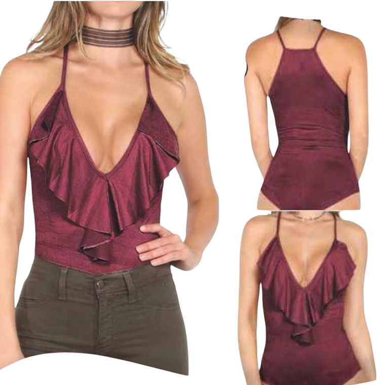 Molde Patron Body Bretel fino y cuello volado S al XXL 1