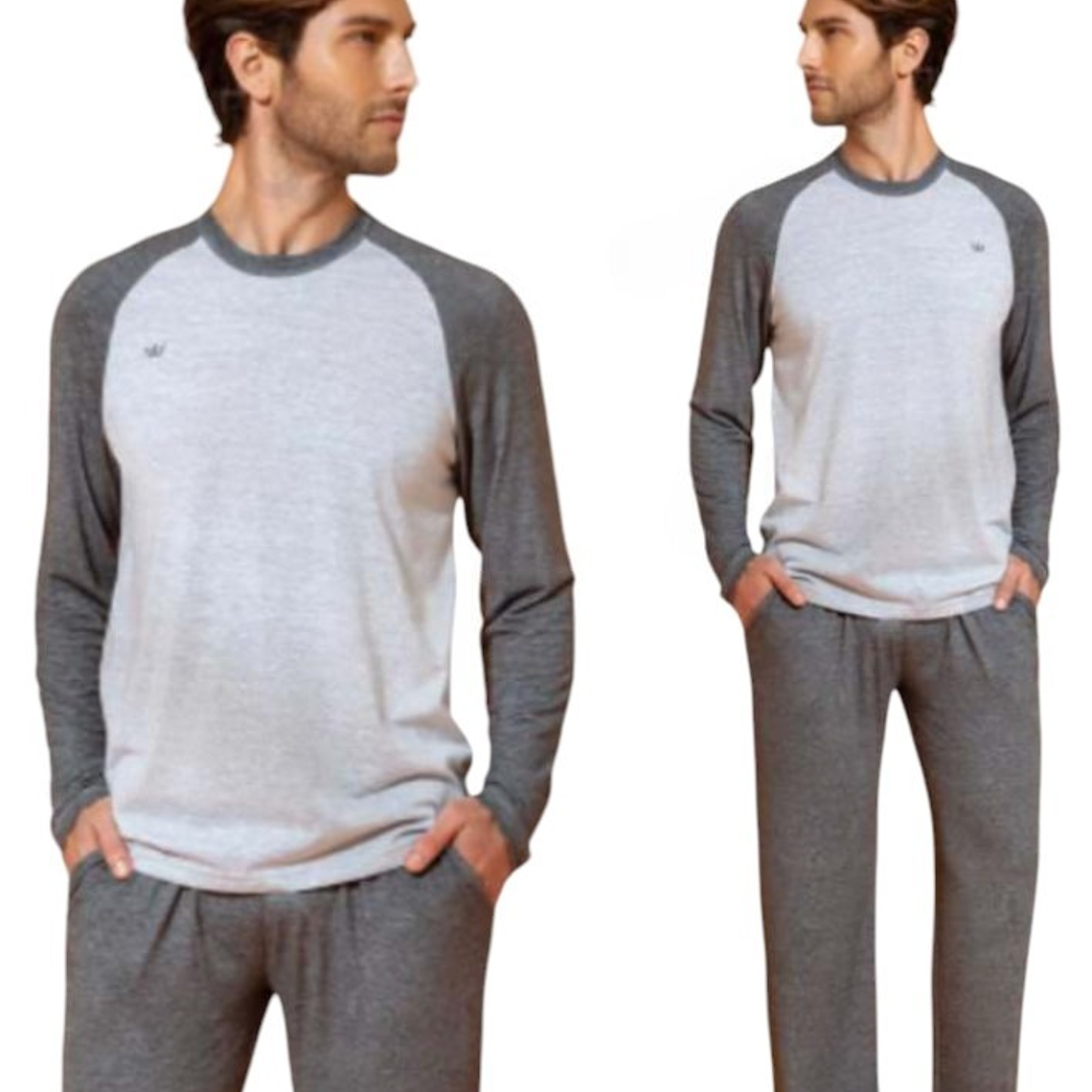 Molde Patron Pijama Invierno Hombre Manga Larga Raglan  1