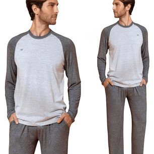 Molde Patron Pijama Invierno Hombre Manga Larga Raglan 