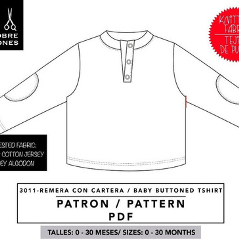 Molde De Costura, Patron Polera Con Cartera Bebe, Imprimible 1